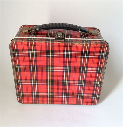 scotch plaid metal lunch box|Scotch Plaid Vintage Lunch Box .